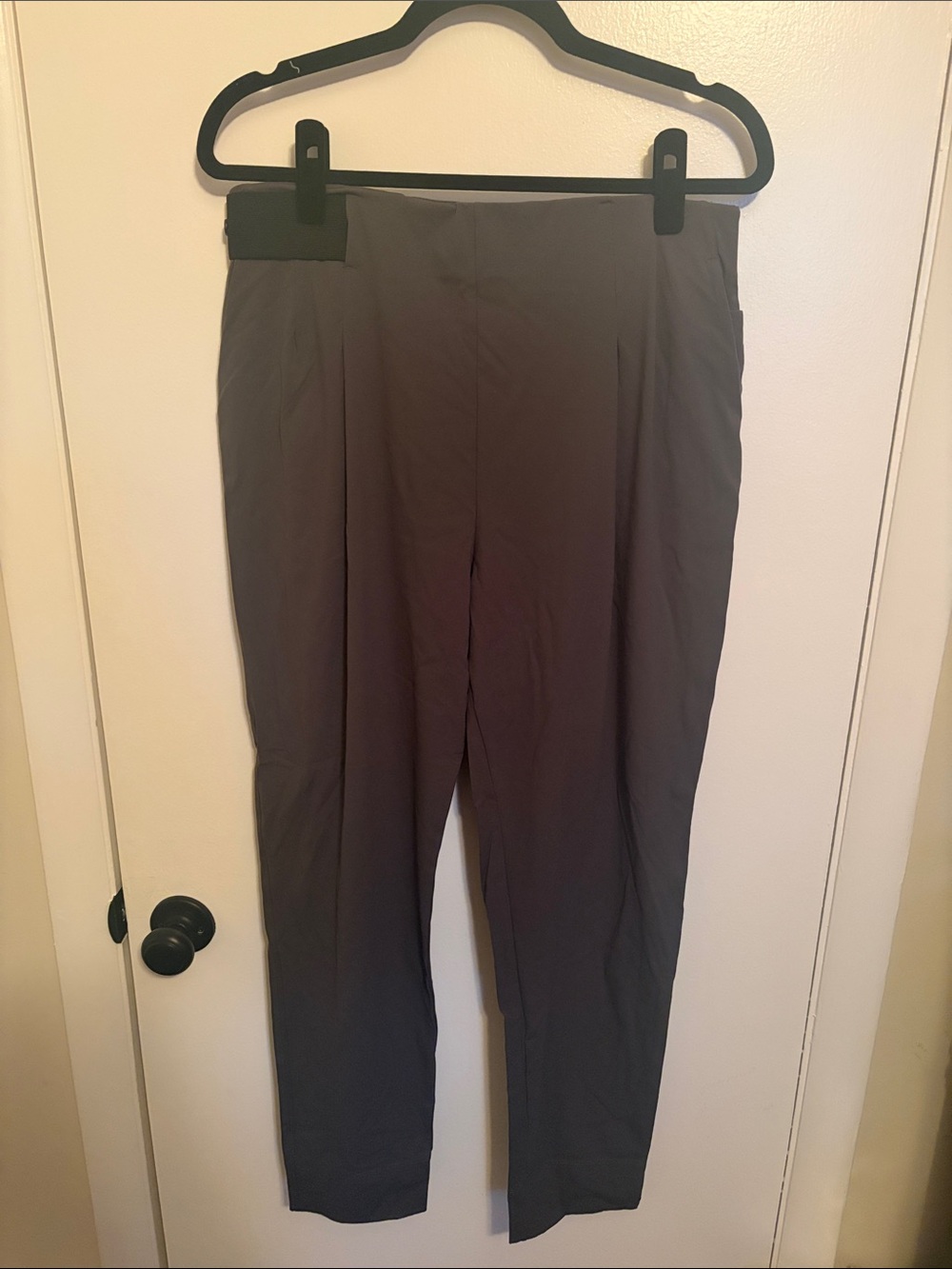 ADAY Women's Trousers in Charcoal Gray - Slim Tailored Leg